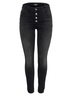 Only Naisten Farkut, Blush Hw Button Sk Ankle Musta