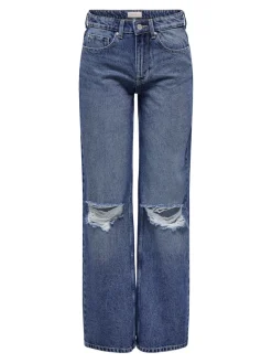 Only naisten farkut, ONLCARLA MID WIDE PIM267 Indigo