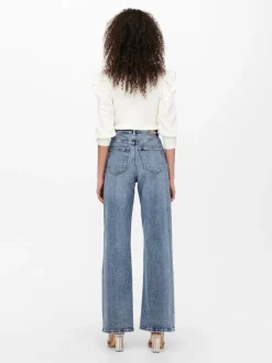 Only naisten farkut, ONLJUICY LIFE HW WIDE LEG NAS365 Indigo