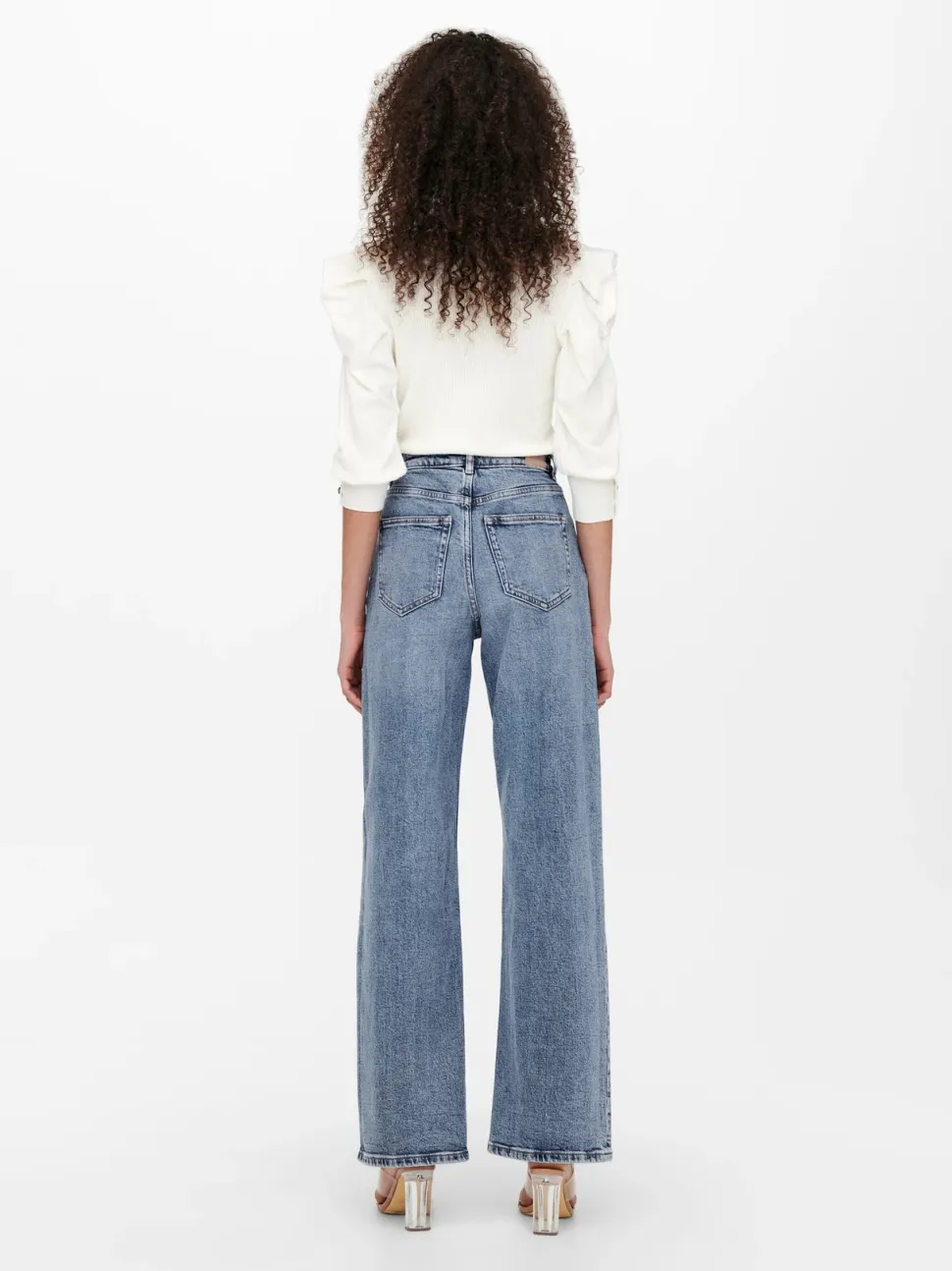 Only naisten farkut, ONLJUICY LIFE HW WIDE LEG NAS365 Indigo