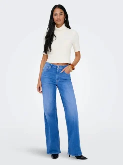 Only naisten farkut ONLMADISON BLUSH HW WIDE DNM REA260 NOOS, sininen