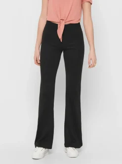 Only naisten housut, ONLFEVER STRETCH FLAIRED PANTS JRS Musta