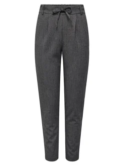 Only Naisten Housut, ONLPOPTRASH-ELISE EASY MELANGE PANT NOOS Harmaa Kuosi