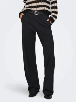 Only naisten housut ONLPOPTRASH LIFE MW STRAIGHT PNT NOOS, musta