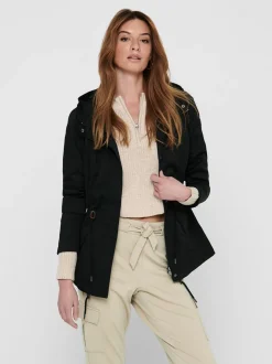 Only, Naisten Kevättakki, Lorca Canvas Parka Musta