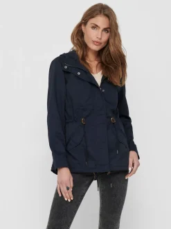 Only, Naisten Kevättakki, Lorca Canvas Parka Tummansininen