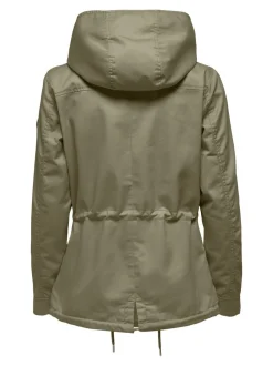 Only, Naisten Kevättakki, Lorca Canvas Parka Armeijanvihreä