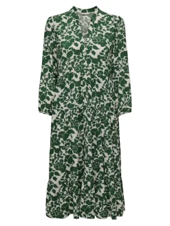 Only naisten mekko, ONLMILANA 7/8 DRESS WVN Vihreä Kuosi