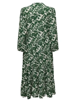 Only naisten mekko, ONLMILANA 7/8 DRESS WVN Vihreä Kuosi