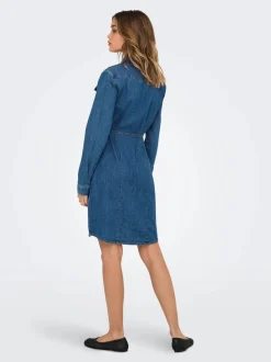 Only naisten mekko, ONLSASIA LS STRECH DENIM DRESS NOOS Indigo