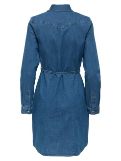 Only naisten mekko, ONLSASIA LS STRECH DENIM DRESS NOOS Indigo