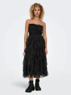 Only naisten mekko, ONLSKY SL LONG DRESS Musta