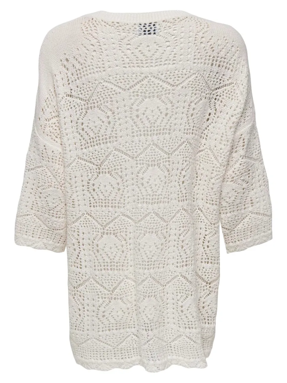 Only naisten neulepusero, ONLBEA LIFE 3/4 LOOSE O-NECK NCA KNT Luonnonvalkoinen