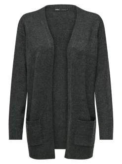 Only Naisten Neuletakki, Lesly Ls Open Cardigan Grafiitti