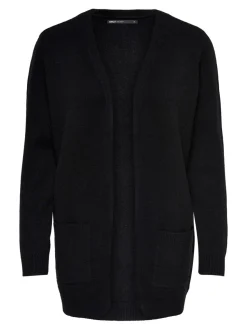 Only Naisten Neuletakki, Lesly Ls Open Cardigan Musta