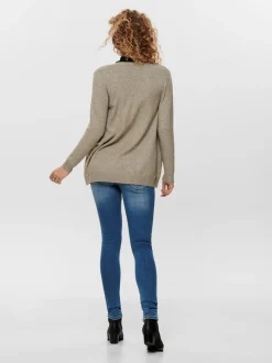 Only Naisten Neuletakki, Lesly Ls Open Cardigan Vaalea Beige
