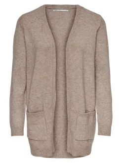 Only Naisten Neuletakki, Lesly Ls Open Cardigan Vaalea Beige