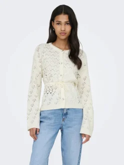 Only naisten neuletakki ONLELKE LIFE LS CARDIGAN CC KNT, luonnonvalkoinen