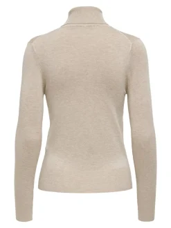 Only Naisten Pooloneule ONLVENICE LS ROLL PULLOVER Luonnonvalkoinen