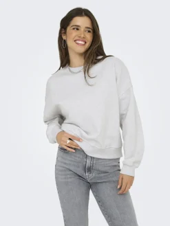 Only naisten svetari, ONLDAZE LS CREW NECK Vaaleanharmaa