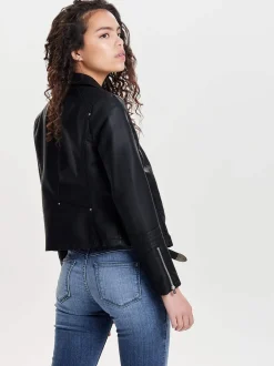 Only Naisten Takki, Gemma Faux Leather Musta