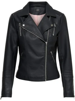 Only Naisten Takki, Gemma Faux Leather Musta