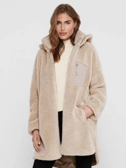 Only Naisten Teddytakki ONLSASCHA SHERPA JACKET CC OTW Luonnonvalkoinen