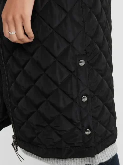 Only Naisten Tikkitakki ONLJESSICA X-LONG QUILTED COAT NOOS Musta