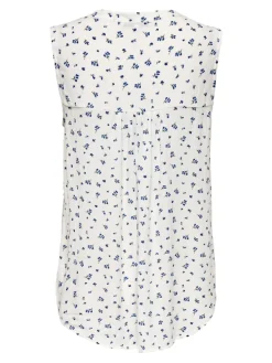 Only naisten toppi, ONLJETTE AOP LIFE S/L TOP WVN Valkopohjainen Kuosi