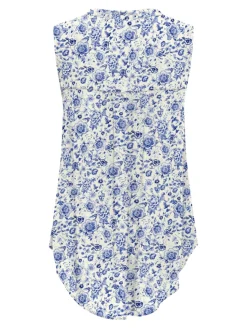 Only naisten toppi, ONLJETTE AOP LIFE S/L TOP WVN Sininen Kuosi