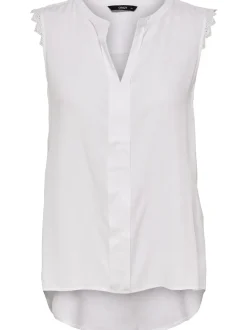 Only Naisten Toppi, ONLKIMMI S/L TOP WVN NOOS Valkoinen