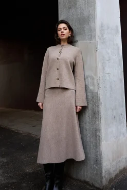 Philosophy Blues Original naisten jakku, MANTRA MEADOW KNIT JACKET Vaalea Beige