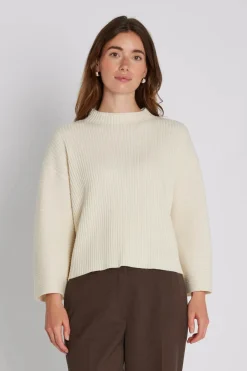 Philosophy Blues Original naisten neulepusero, RIE KNIT Luonnonvalkoinen