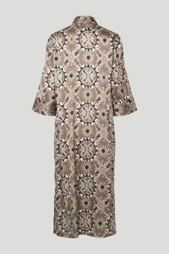 Philosophy Blues Original naisten mekko, SILKY SIMBIA DRESS Ruskea Kuosi