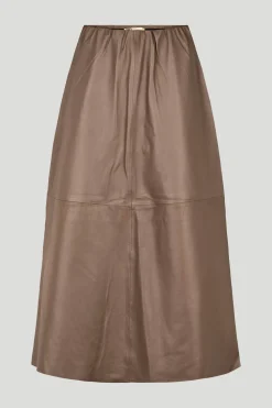Philosophy Blues Original naisten hame, LAPA LEATHER SKIRT Keskiruskea