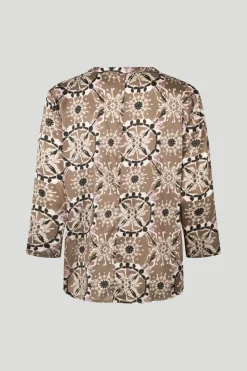 Philosophy Blues Original naisten pusero, SILKY BALI BLOUSE Ruskea Kuosillinen