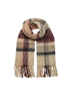 Pieces Kaulaliina Bea Long Scarf Noos Viininpunainen Kuosi