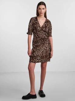 Pieces mekko, PCTALA 2/4 WRAP DRESS Ruskea Kuosi