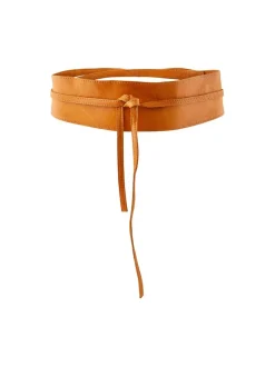 Pieces Nahkavyö PCVIBS LEATHER TIE WAIST BELT NOOS Cognac