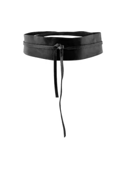 Pieces Nahkavyö PCVIBS LEATHER TIE WAIST BELT NOOS Black