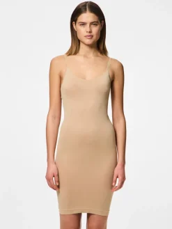 Pieces Naisten Alusmekko, Ballroom Long Singlet Nature