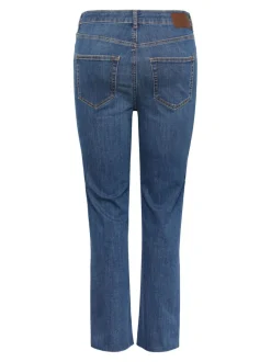 Pieces Naisten Farkut PCDelly Straight HW CR MB184 NOOS Indigo