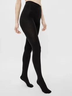 Pieces naisten fleecesukkahousut PCKAYA FLEECE TIGHTS NOOS, musta