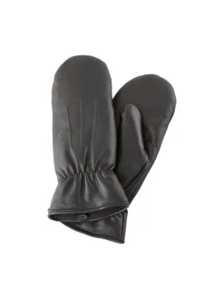 Pieces Naisten Nahkarukkaset, Nellie Leather Mittens Musta 99 000