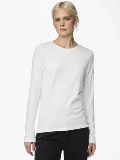 Pieces, Naisten Paita, Sirene LS Tee Bright White