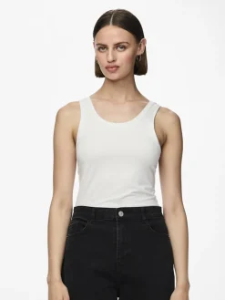 Pieces Naisten Toppi PCSIRENE TANK TOP Bright White