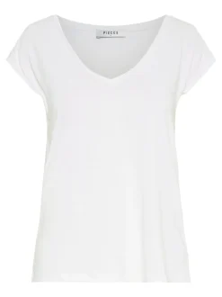 Pieces, Naisten T-paita, Pckamala Tee Noos Bc Valkoinen