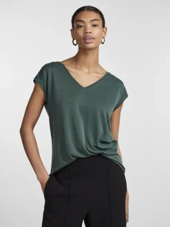 Pieces, Naisten T-paita, Pckamala Tee Noos Bc Vihreä