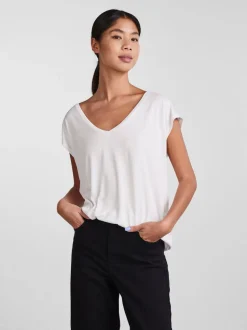 Pieces, Naisten T-paita, Pckamala Tee Noos Bc Valkoinen