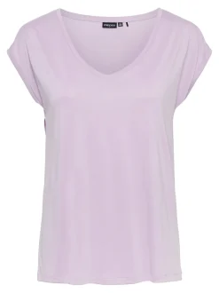 Pieces, Naisten T-paita, Pckamala Tee Noos Bc Vaalea Lila
